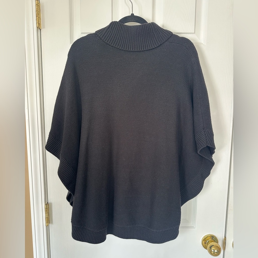Ralph Lauren Black Sweater Knit Poncho Sweater Size Large - Picture 8 of 9
